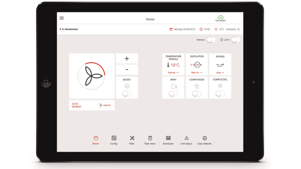 Sterowanie mobilne rekuperatorem AERISnext. Telefon czy tablet? iOS czy Android? Steruj skąd Ci wygodnie