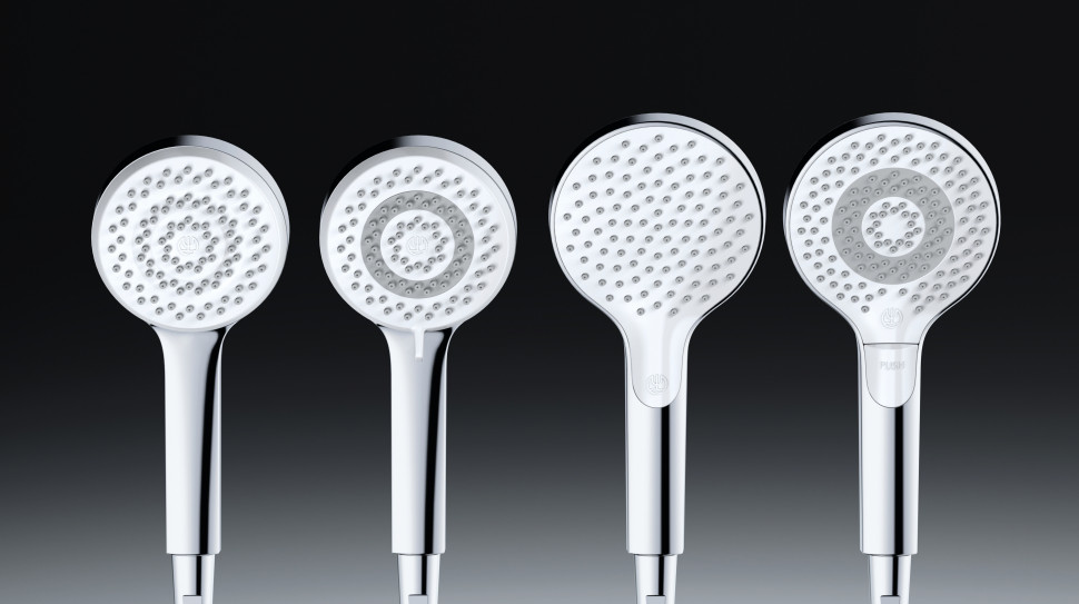 Rączki prysznicowe KLUDI-DIVE pozwalają na korzystanie z prysznica w trybie BODY, SKIN lub HAIR