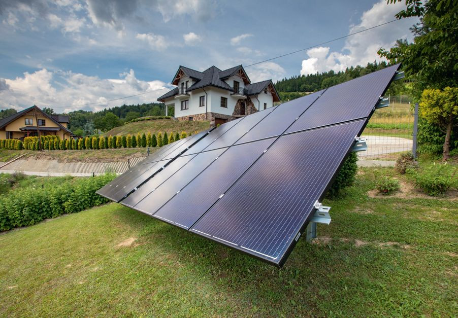 Panele PV umiejscowione na gruncie