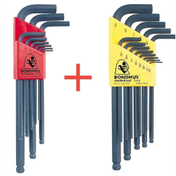 Zestaw 22 imbusów BONDHUS [9 szt. metrycznych 10999 + 13 szt. calowych 10937]