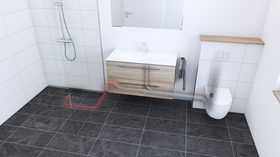 Łazienka po renowacji z zastosowanym systemem Plancofix Connect