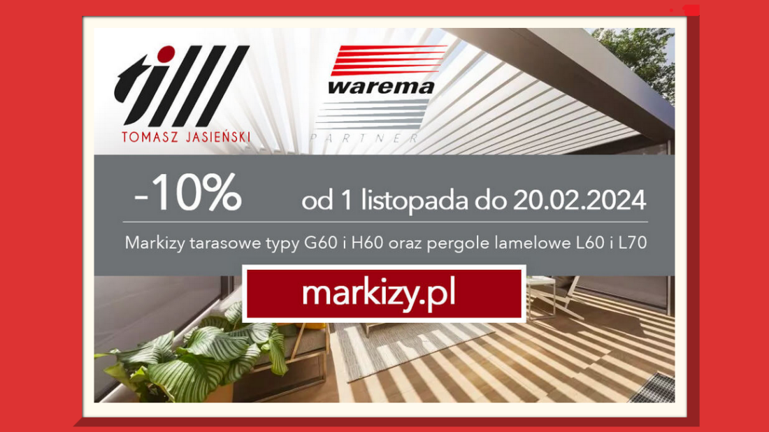 Korzystaj z tarasu o każdej porze dnia. Teraz markizy tarasowe w promocyjnych cenach!