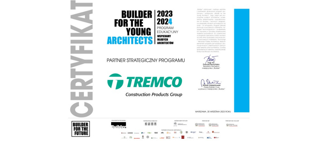 Tremco CPG Poland partnerem strategicznym programu "Builder For The Young Architects"