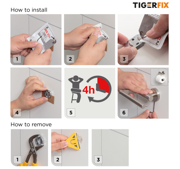 System montażu bez wiercenia TigerFix - instrukcja, jak zainstalować i jak usunąć w kilku krokach