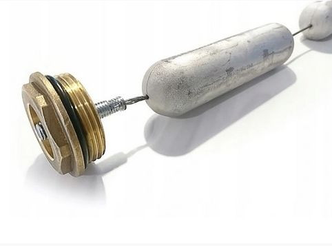 Anoda magnezowa łańcuszkowa do zbiornika 100-140 (4 elementy) z korkiem mosiężnym 2. fot. Galmet 