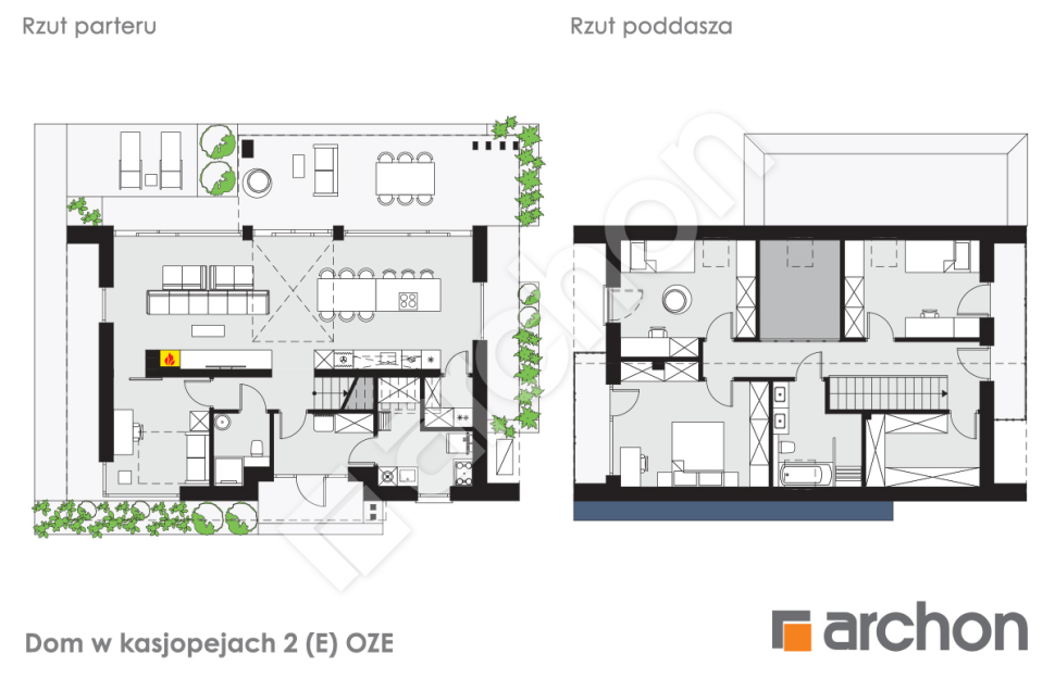 Dom w kasjopejach 2 (E) OZE - rzuty