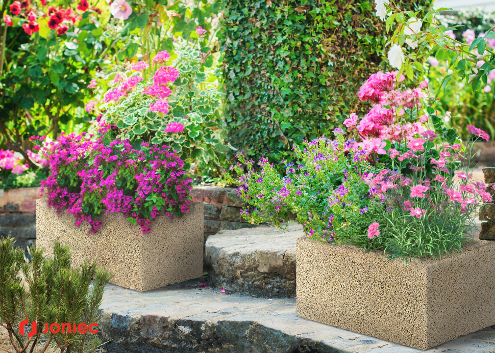 Bloczki betonowe jako gazony