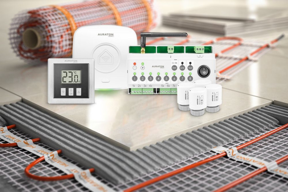Sterowanie elektrycznym ogrzewaniem podłogowym z wykorzystaniem produktów AURATON