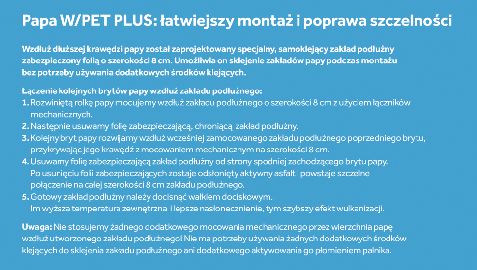 Papa W/PET PLUS: instrukcja montażu