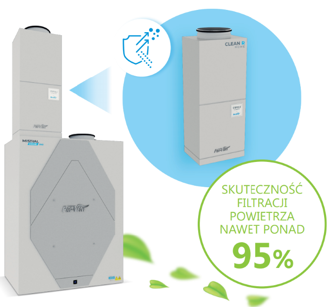 Urządzenie CLEAN R HOME przeznaczone jest do współpracy z rekuperatorami z serii MISTRAL HOME