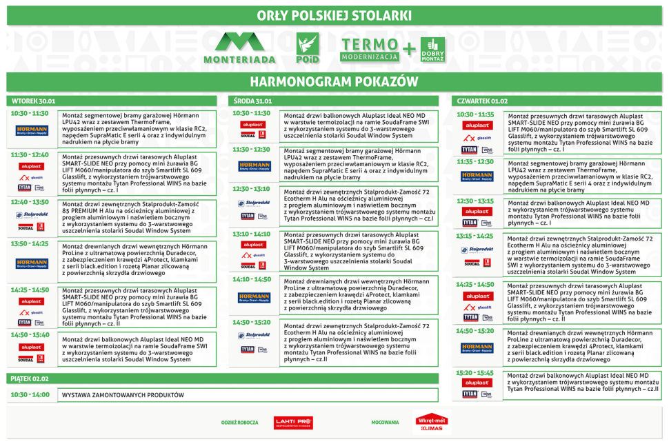 Pokazy dobrego montażu na żywo - harmonogram