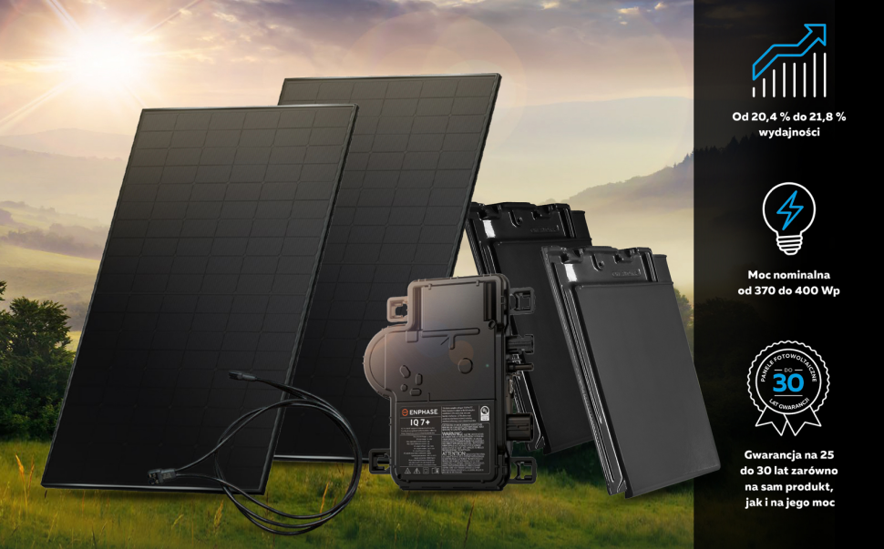 System VARIO cechuje: od 20,4% do 21,8% wydajności, moc nominalna od 370 do 400 Wp i gwarancja na 25 do 30 lat zarówno na sam produkt, jak i na jego moc