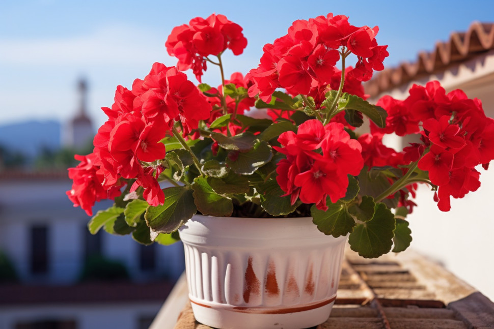 Peralgonie na balkonie