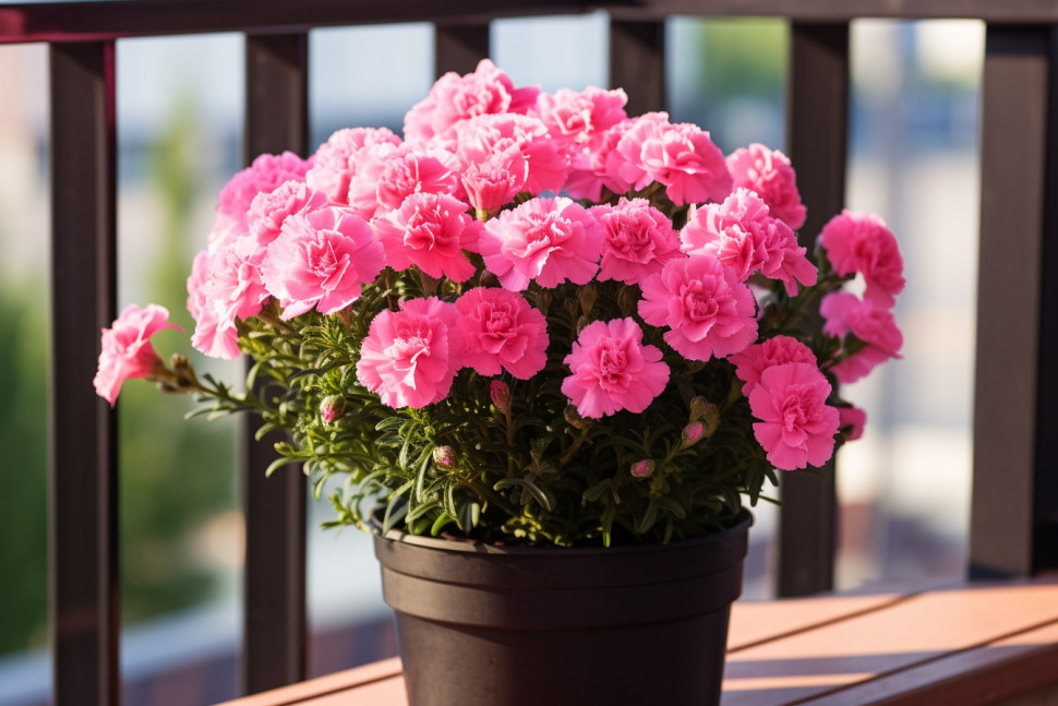 Goździk ogrodowy (Szabo) na balkonie