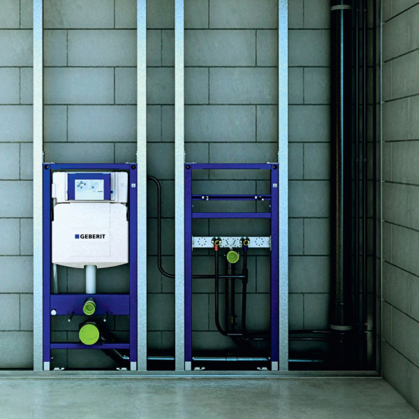 Zabudowę bardzo często wykorzystuje się żeby ukryć wszystkie rury w łazience