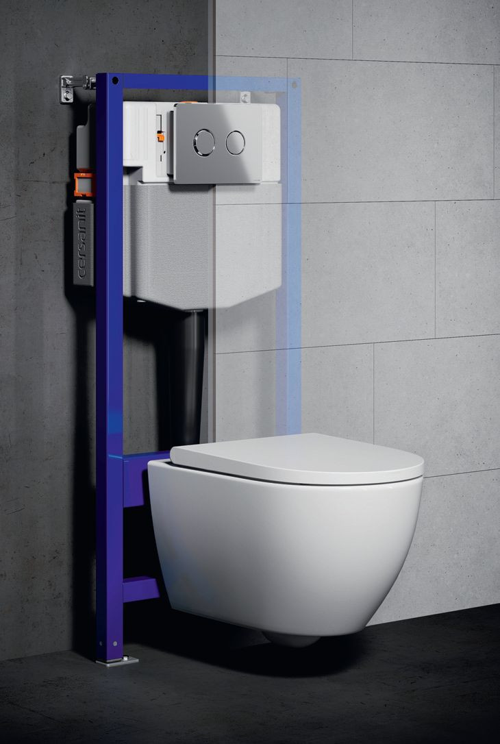 Niewielka głębokość zabudowy generalnie jest zaletą, bo stelaż nie zabiera wiele miejsca w pomieszczeniu