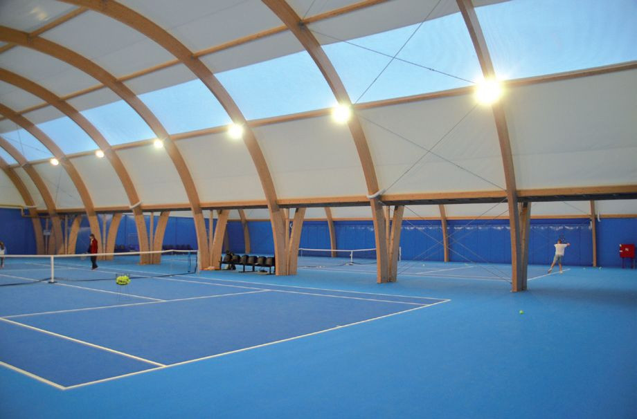 Hala tenisowa łukowa podwójna z pokryciem PCV w Świdniku
