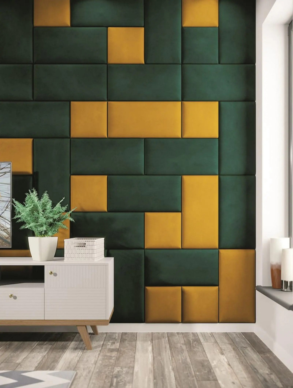 Panele tapicerowane mogą służyć jako unikatowa dekoracja ściennej, dodając wnętrzu głębi i charakteru.