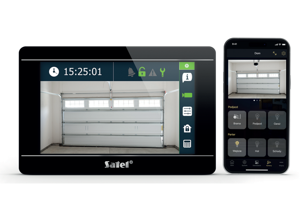Aplikacja do sterowania bramą garażową włączoną do systemu alarmowego