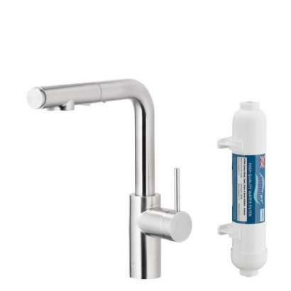 DUERO PURE BASIC INOX bateria kuchenna z filtracją wody oraz wyciąganą wylewką