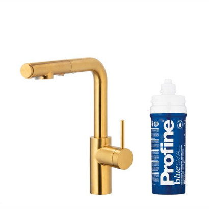 DUERO PURE BASIC GOLD bateria kuchenna z filtracją wody oraz wyciąganą wylewką