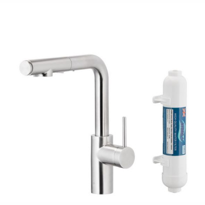 DUERO PURE BASIC INOX bateria kuchenna z filtracją wody oraz wyciąganą wylewką