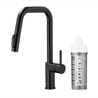 DUERO PURE STYLE BLACK bateria kuchenna z filtracją wody oraz wyciąganą wylewką