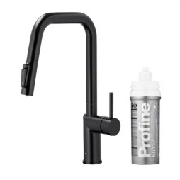 DUERO PURE STYLE BLACK bateria kuchenna z filtracją wody oraz wyciąganą wylewką