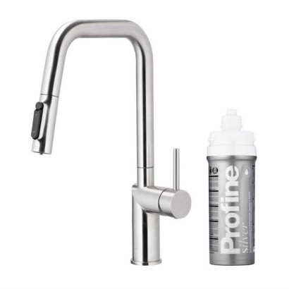 DUERO PURE STYLE INOX bateria kuchenna z filtracją wody oraz wyciąganą wylewką