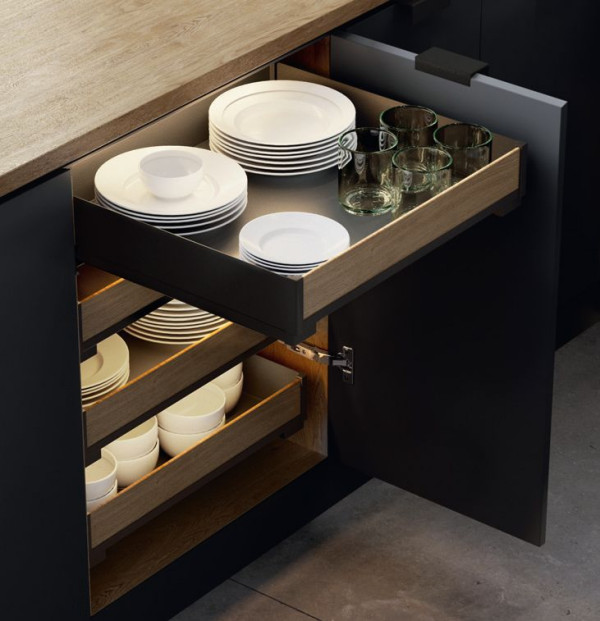Szuflady wewnętrzne - ukryte za frontem szafki