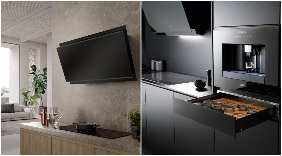 Franke okap Air Hub oraz ekspres do kawy Mythos i szuflada AGD na akcesoria