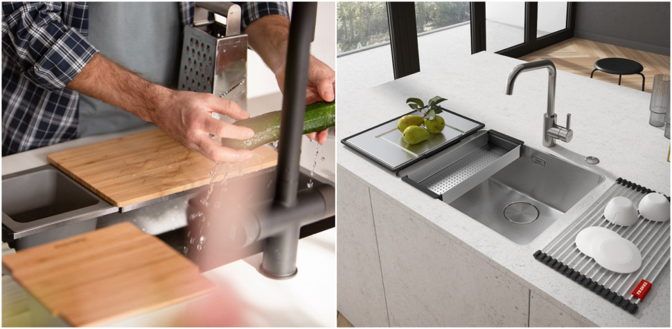 Franke stalowy zlewozmywak Mythos oraz zestaw akcesoriów ALL-IN