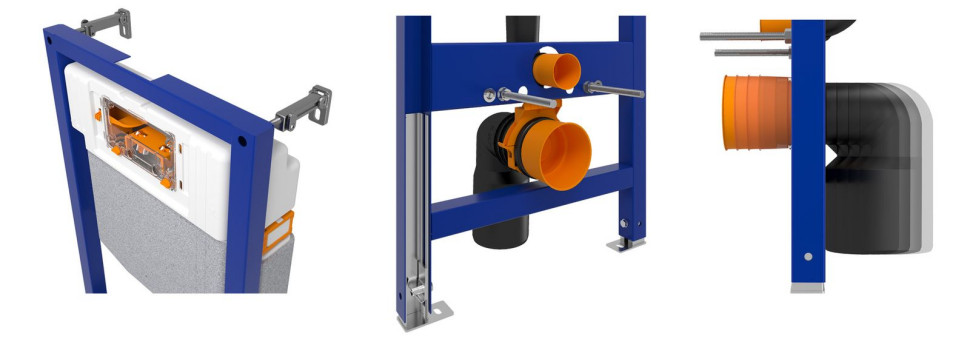 Przed zakupem stelaża warto sprawdzić, czy jest on wyposażony w praktyczne rozwiązania instalacyjne, np. regulowane uchwyty ścienne i kolano odpływowe, czy hamulce w stopach ułatwiające montaż przez 1 osobę