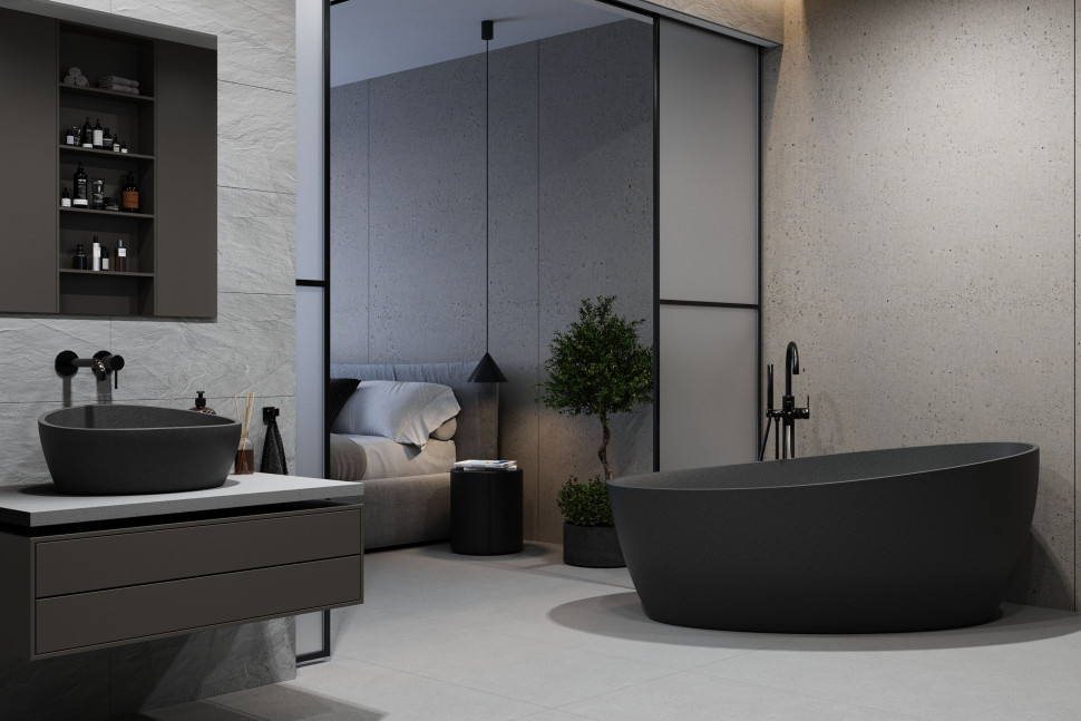 Luxum, wanna i umywalka na wymiar z betonu architektonicznego