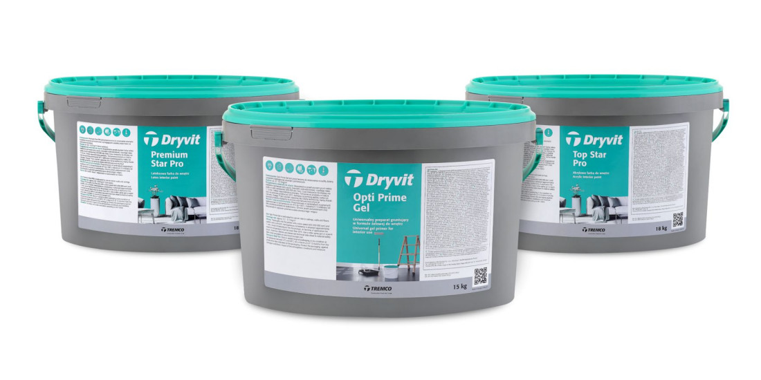 Nowości w ofercie Dryvit - wysokiej jakości farby do wnętrz w opakowaniach przyjaznych dla środowiska 