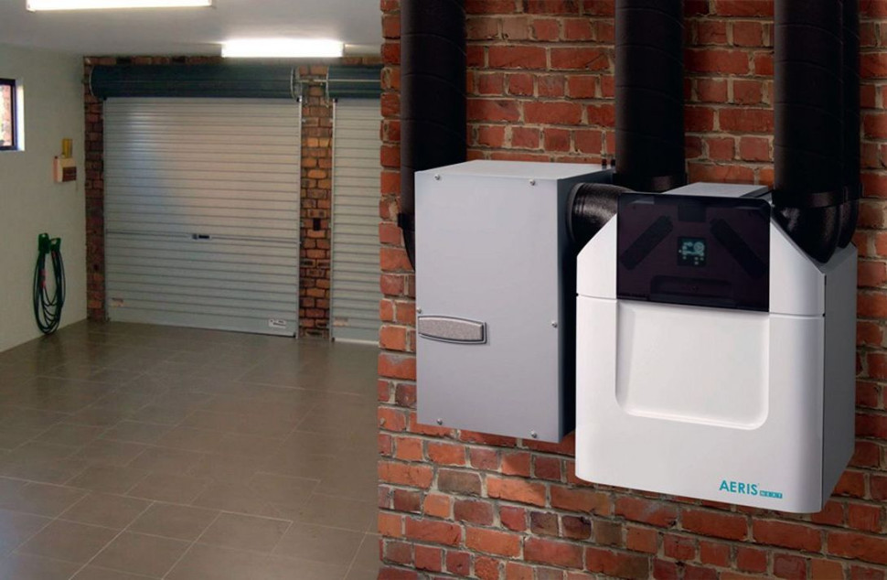 Centrala wentylacyjna umieszczona w garażu