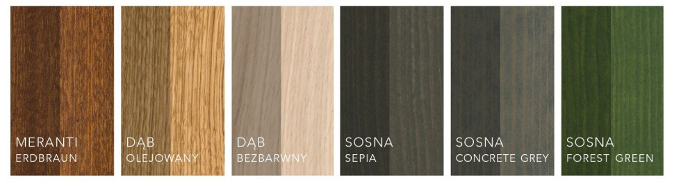 Drewno w oknach Innoview może być przygotowane w różnych kolorach wg indywidualnych preferencji Klienta