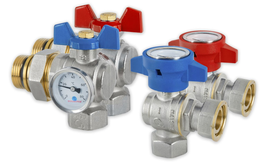 ART. 3232T - KUREK KULOWY HISZPAN ZE ŚRUBUNKIEM Z TERMOMETREM, ART. 3434T - KUREK KULOWY HISZPAN Z PÓŁŚRUBUNKIEM I TERMOMETREM