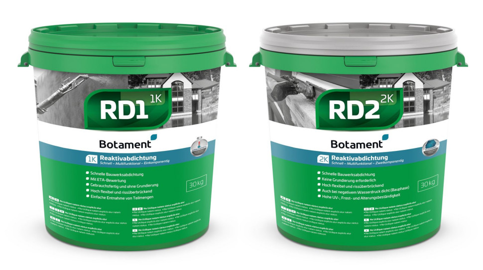 Opakowania izolacji reaktywnej BOTAMENT RD 2 The Green 1 i BOTAMENT RD 1 Universal