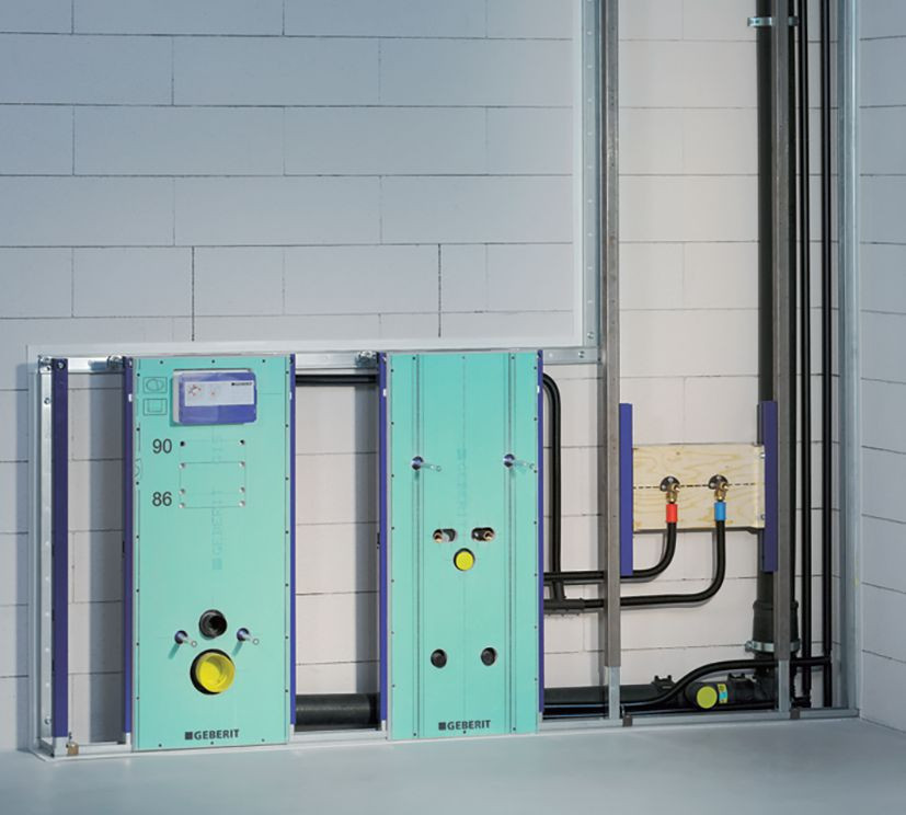 Stelaż instalacyjny w lekkiej zabudowie daje możliwość ukrycia podejść wod.-kan. i pionów kanalizacyjnych