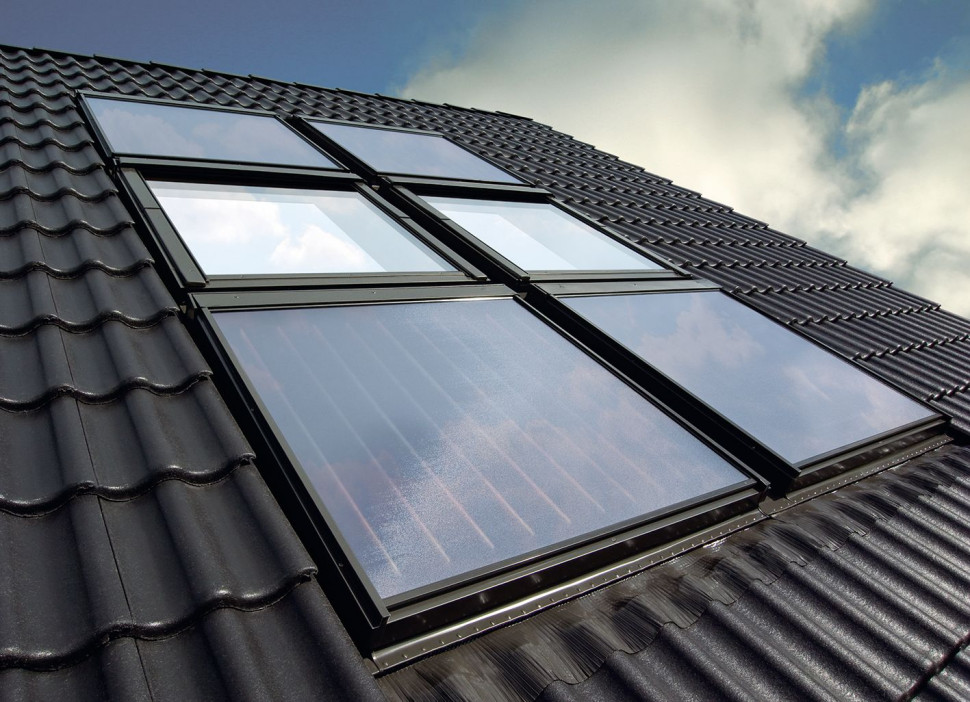 Kolektory słoneczne można połączyć z oknami dachowymi
