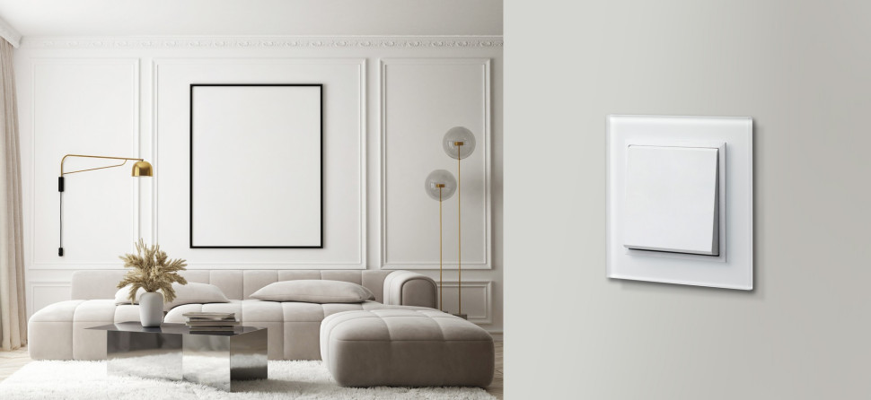 Ramka pojedyncza, szkło szronione 4 mm - Ospel SONATA Prestige