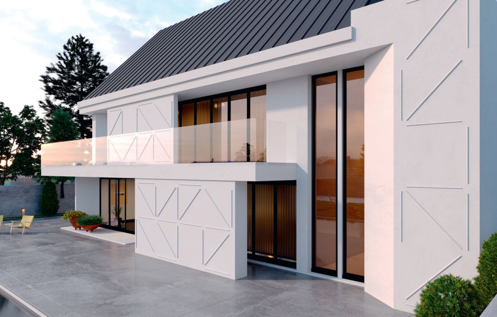 Elewacja wykonana z użyciem listew ozdobnych