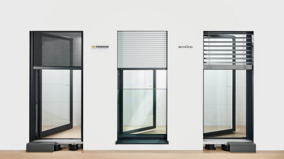 W ramach systemu Schüco Perfect można stosować różnego rodzaju osłony przeciwsłoneczne.