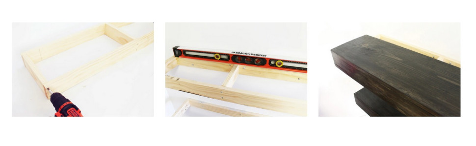 Zamocuj ramy na ścianie, nałóż skrzynki na ramy montażowe, udekoruj