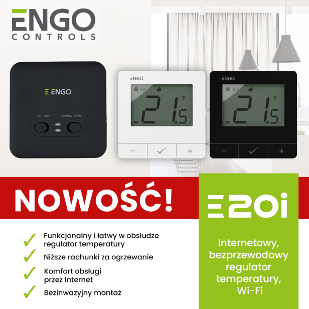 Internetowy, bezprzewodowy regulator temperatury E20i