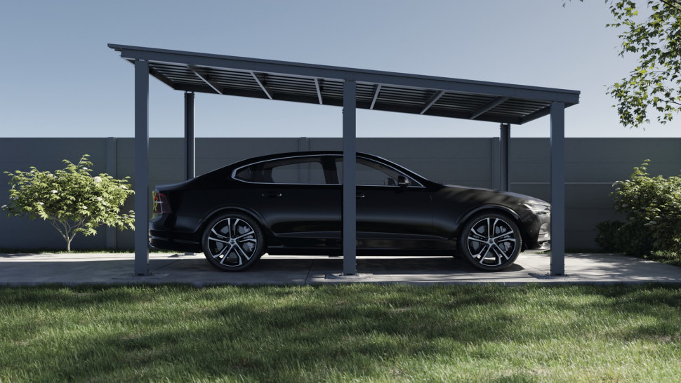 Wiata solarna na samochód elektryczny