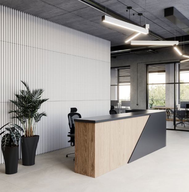 Luxum, beton ryflowany Nivolet biały