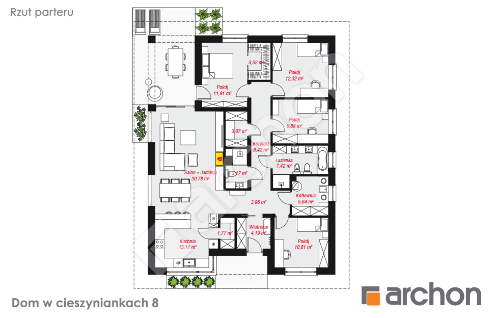 Dom w cieszyniankach 8 - rzut