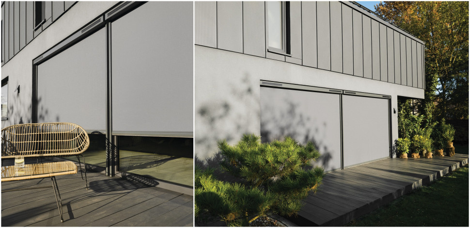 Szeroka paleta kolorów prowadnic i materiałów markiz pozwala na idealne dopasowanie osłony do elewacji budynku. Bez trudu znajdziesz odcień, który harmonijnie skomponuje się z fasadą, podkreślając styl Twojego domu.